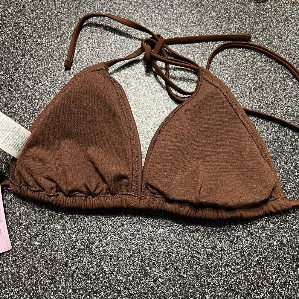 ❤️3/$15 Wild Fable Women’s Thin Strap Brown Bikini Top Size L ( NWT) - Picture 6 of 6